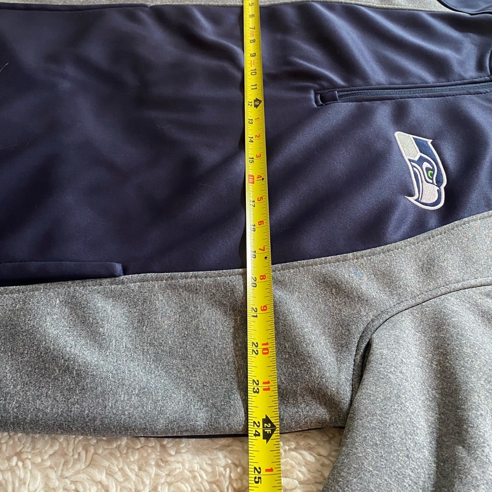 Men's Seahawks Quarter Zip Sweatshirt - Picture 3 of 4